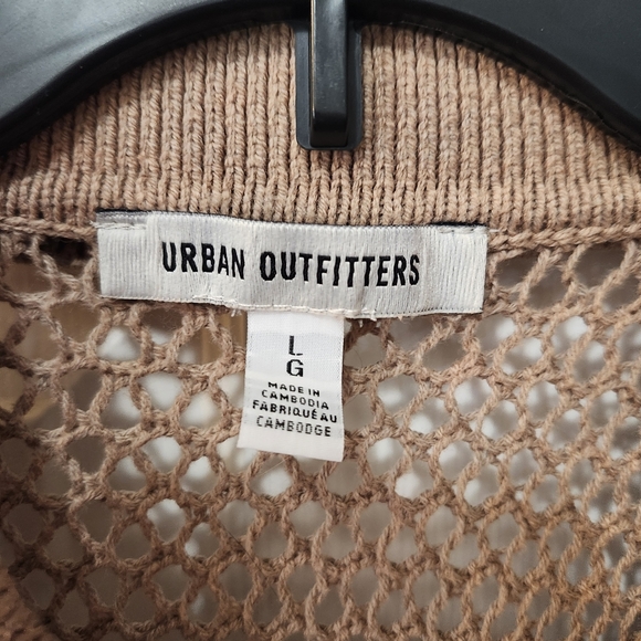 Mens Urban Outfitters Crochet Norwich Paneled Short Sleeve Polo Sweater. Sz L - Picture 3 of 8